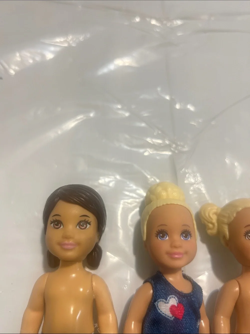 Lotof 3 Small Mattel Barbie Dolls - Blonde & Brown Hair